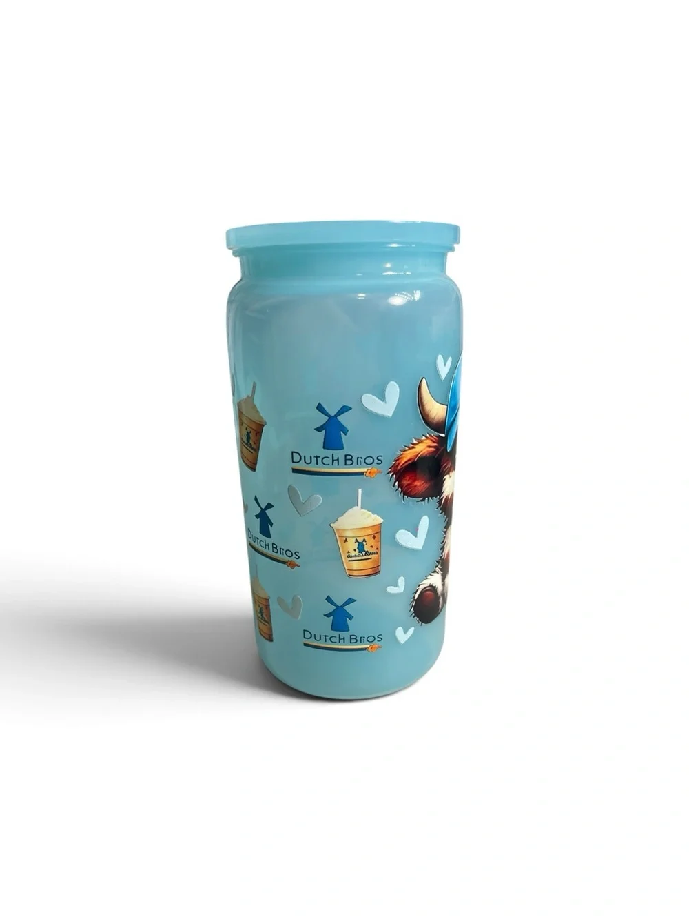 New Dutch Bros 16oz Tubler with Cute Highland Calf Design